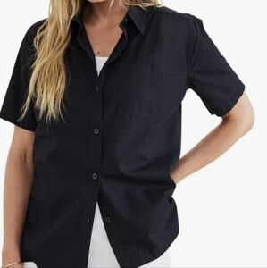 Talbots Black Button Down Shirt